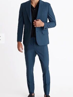 EXPRESS Extra Slim Suit Jacket and Pants- Deep Teal, 40S/31x30